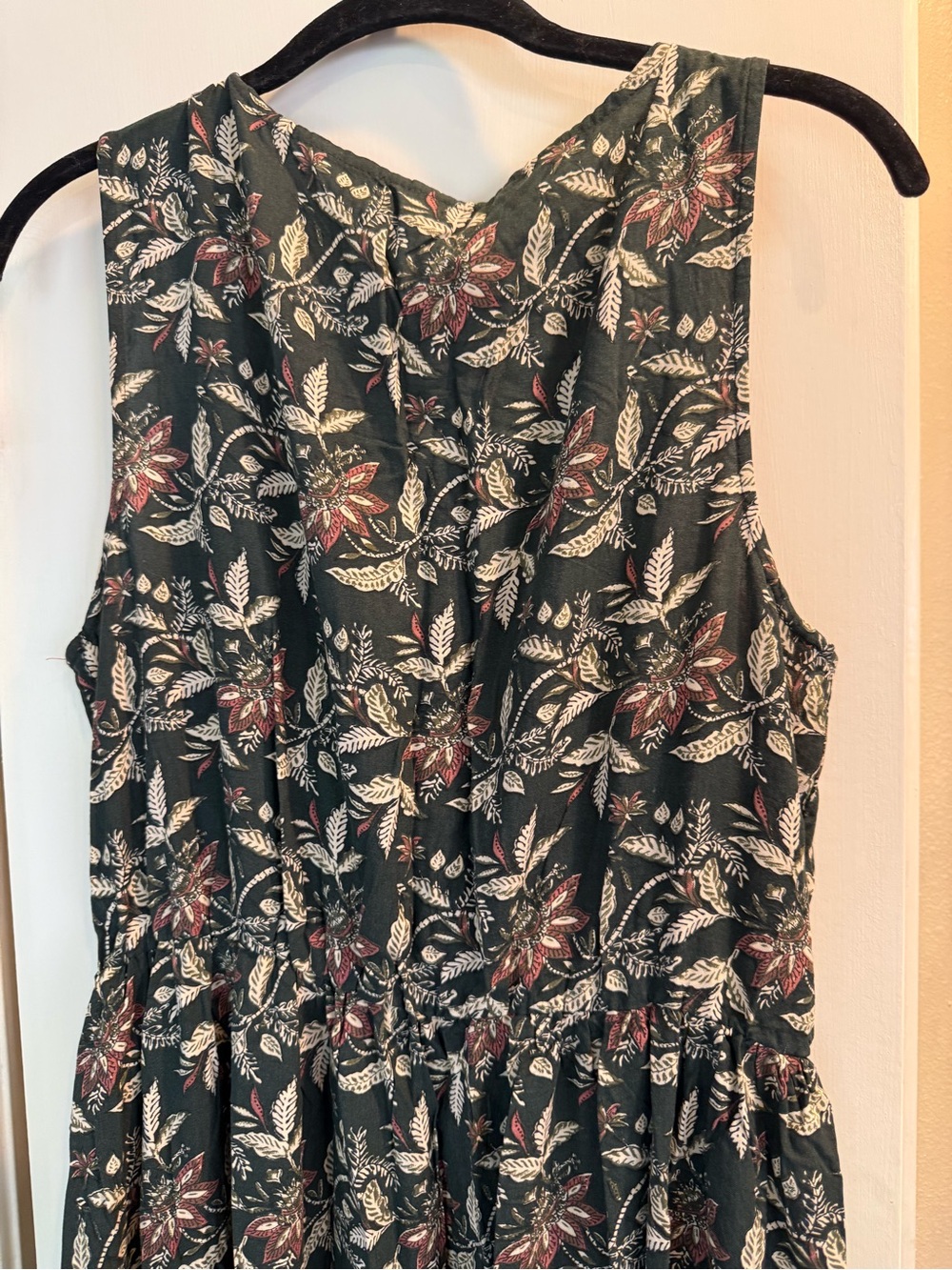 Natural Life Floral Boho Maxi Dress Large NWT Sleeveless Button Front Pockets Co - Picture 8 of 10